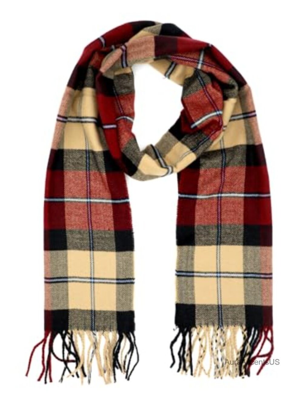 Soft Cashmere Feel Plaid Scarf Lightweight 100% Viscose Wrap